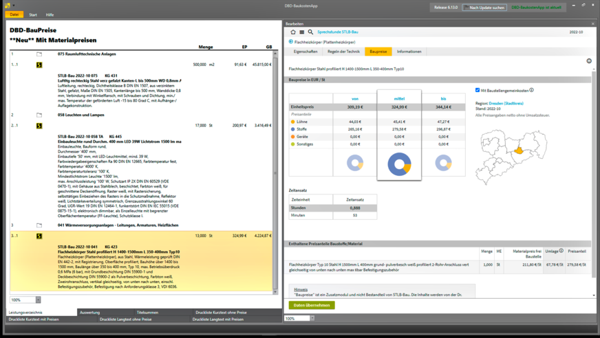 Bild 5 Redaktionell ermittelte Preisdaten berücksichtigen beispielsweise regionale Lohnkosten, Material- und Gerätekosten, gewerkespezifische Zuschlagsätze, die aktuelle Marktlage und vieles mehr.