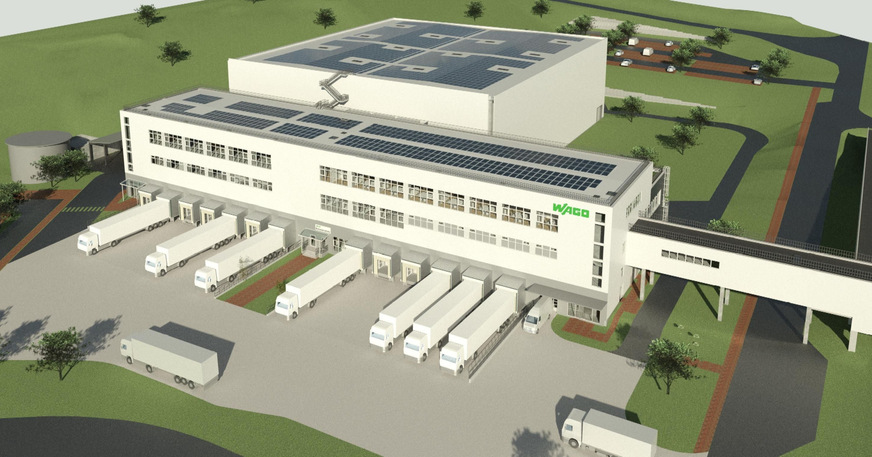 So wird das neue Wago-Logistikzentrum am Standort Sondershausen aussehen.