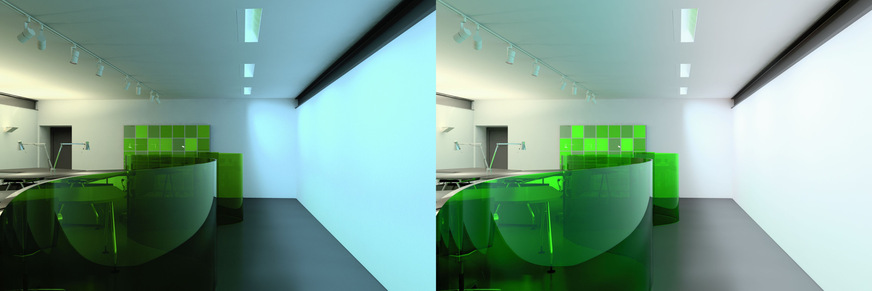 Bild 5 … können die Lichtausbreitung im Raum berechnet und alternative Lichtsituationen visualisiert werden.