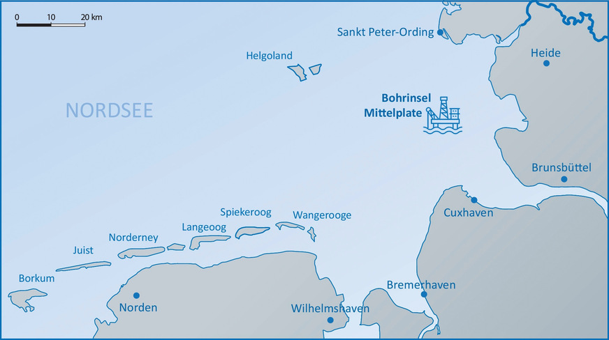 Bild 2 Lagekarte der Bohrinsel Mittelplate.