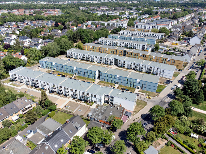 Bild 1 Durch Abriss und Neubau konnte Die Ehrenfelder Gemeinnützige Wohnungsgenossenschaft die Gesamtwohnfläche im Kölner Stadtquartier Ossendorf mehr als verdoppeln: von 15 000 auf rund 32 000 m2.