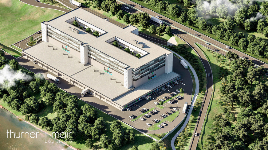 Bild 1 Vorab-Visualisierung des neu errichteten Logistikzentrums der Gebrüder Kofler GmbH in Zams (Tirol).