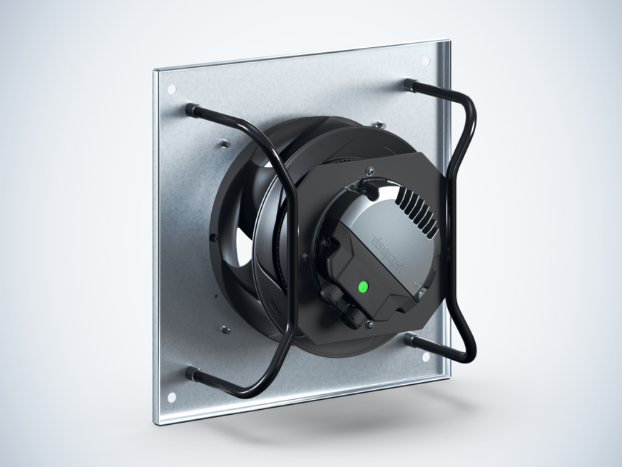 Bild 8 Der neue RadiCal-Radialventilator in der Ausführung mit Tragspinne.