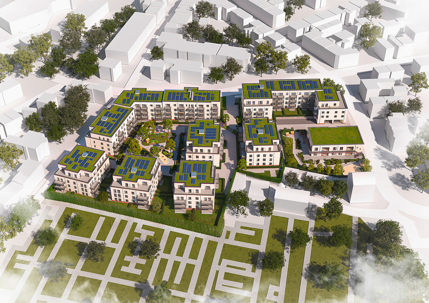 Das Quartier Green in Solingen erhält eine vollständig CO2-neutrale Wärmeversorgung.