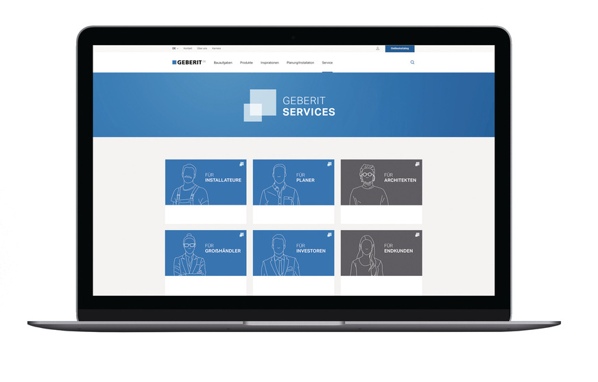 Geberit: Serviceportal für alle Baubeteiligten.