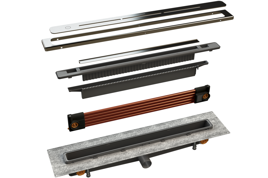 Kaldewei: Ausführung Heatrecovery der Duschrinne FlowLine.