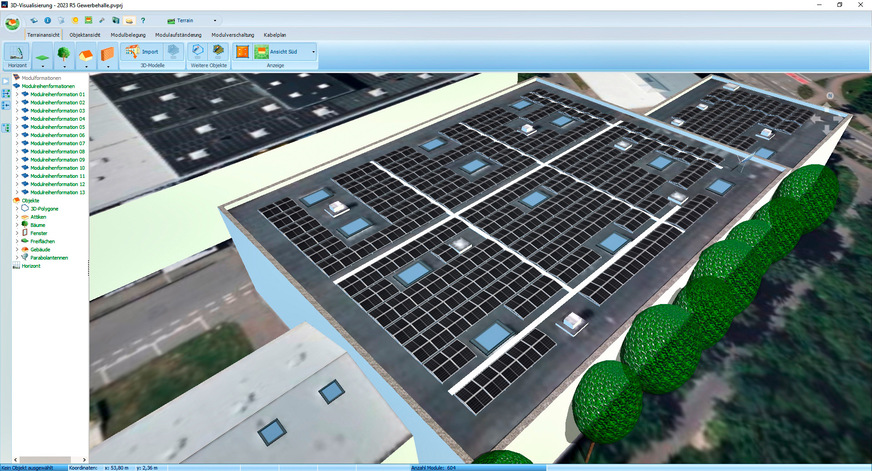 Bild 12 Die Visualisierungsfunktionen reichen vom 2D-Schemaplan bis zur fotorealistischen 3D-Darstellung auf der Grundlage von GIS-Kartendaten.