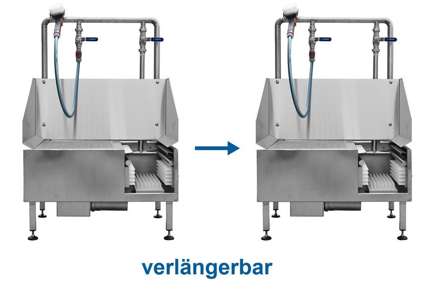 Aschl: Modular erweiterbare Stiefelwaschanlage.