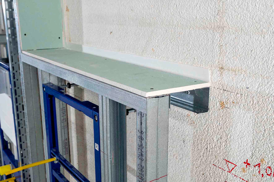 Bild 6 Beispielhafte Ausbildung der oberen Abdeckung einer teilhohen Vorwandinstallation.