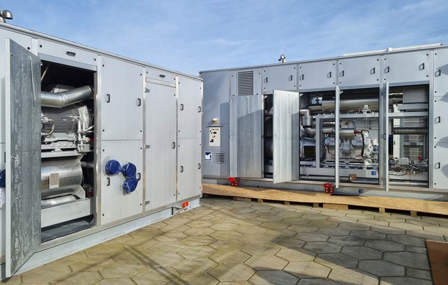 Die 500-kW-Wärmepumpe steht auf dem Campus Bochum der Fraunhofer IEG und ist zweistufig aufgebaut.