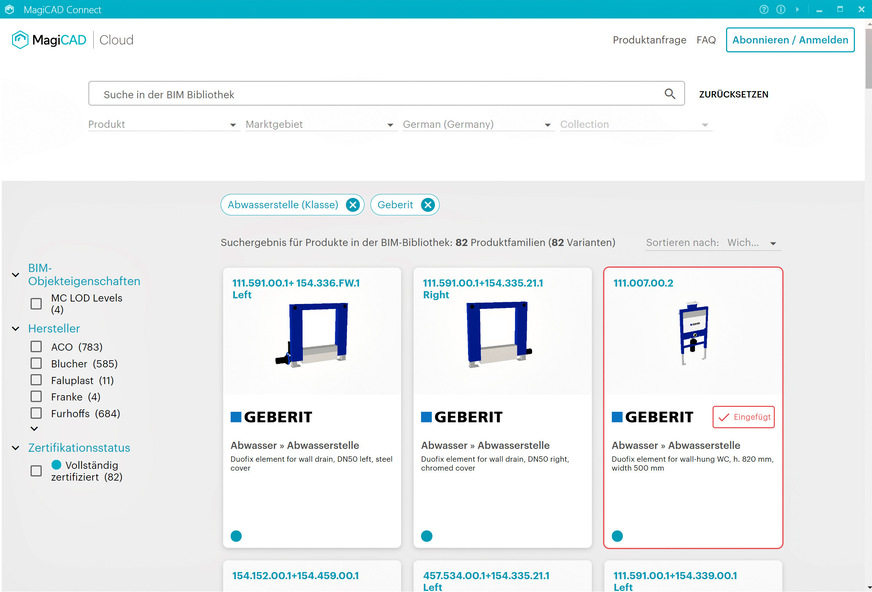 Bild 5 Online abrufbare produktspezifische Objektdatenbanken vereinfachen die BIM-Planung.