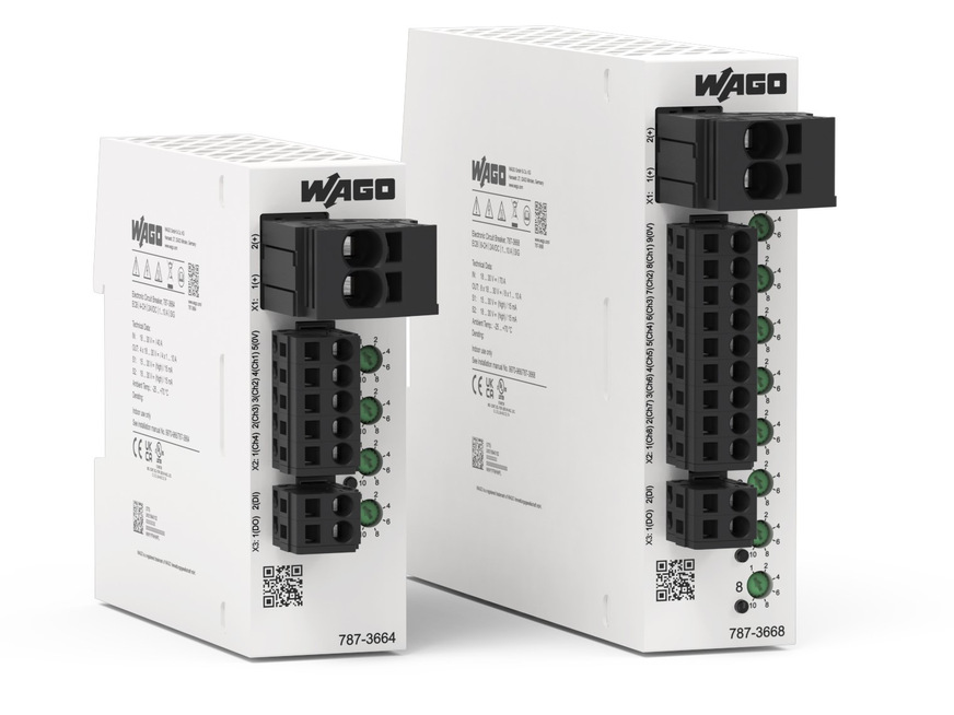 Wago: 4- und 8-kanalige elektronische Schutzschalter für DC 24 V.