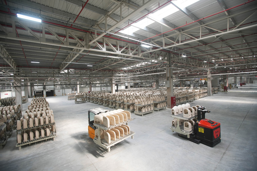 Die neue Produktionsstätte für Sanitärkeramik und Vorwandelemente umfasst 469 000 m2.