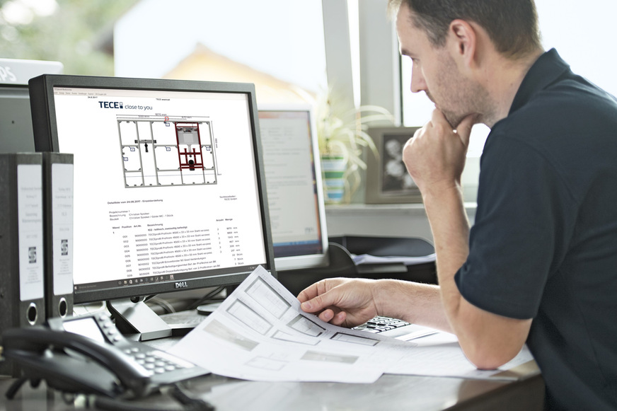 Tece: Online-Software Tecesmartwall zur Planung von Teceprofil-Installationswänden.