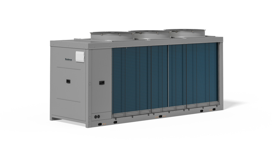 Die Luft/Wasser-Wärmepumpe Logatherm WLW276 von Buderus ist mit 16 bis 89 kW Leistung (bei A-7/W35) erhältlich und bis zu 16-fach kaskadierbar – das entspricht einer Leistung von 1,42 MW.