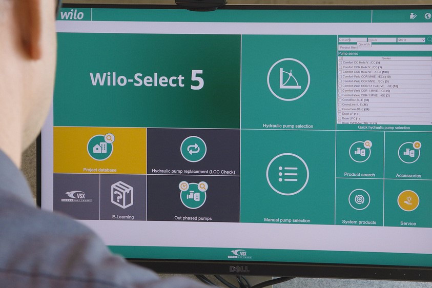 Wilo: Pumpenauslegung mit Wilo-Select.