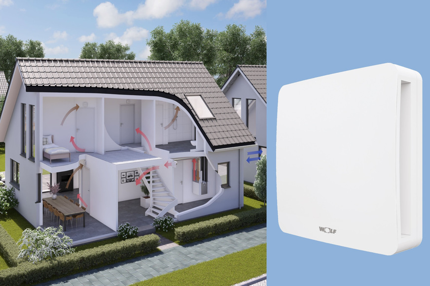 Wolf: RenovatAir-Systemaufbau und RenovatAir Mixfan.