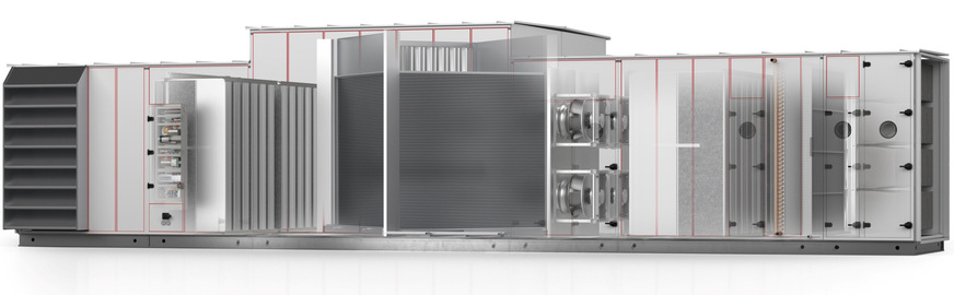 Bild 1 Die Aufteilung des Gesamtvolumenstroms auf mehrere Ventilatoren sorgt für homogenere Strömungsverhältnisse im Gerät. Auch Vibrationen und Schallemissionen fallen geringer als bei einem Freiläufer aus.