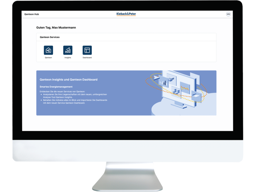 Bild 2 Über den Qanteon Hub erreichen Anwender Qanteon, Qanteon Dashboard und Qanteon Insights mit nur einem Klick.