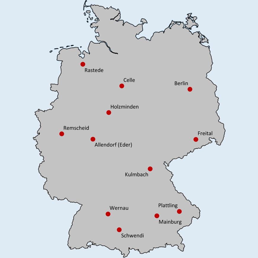 Bild 1: Zwölf Referenzorte für einen Energiekostenvergleich auf Basis neu abzuschließender Energielieferverträge für eine Gas-Heizung und eine Heizungs-Wärmepumpe.