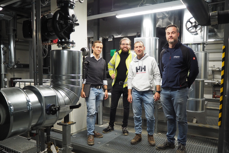 Bild 7 Projektpartner und Team (v. l.): Florian Schäfer (Planungsbüro EDNP), Noah Faller (WVO), Stefan Sohn und Stefan Kunze (Rütgers).