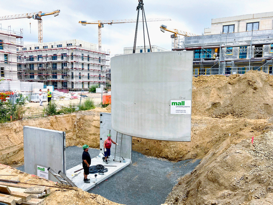 Bild 4 Beispiel 3, Heinersdorf, Bezirk Pankow / Berlin: Löschwasserbehälter in Fertigteilbauweise mit schneller Betriebsbereitschaft und hoher Belastbarkeit.