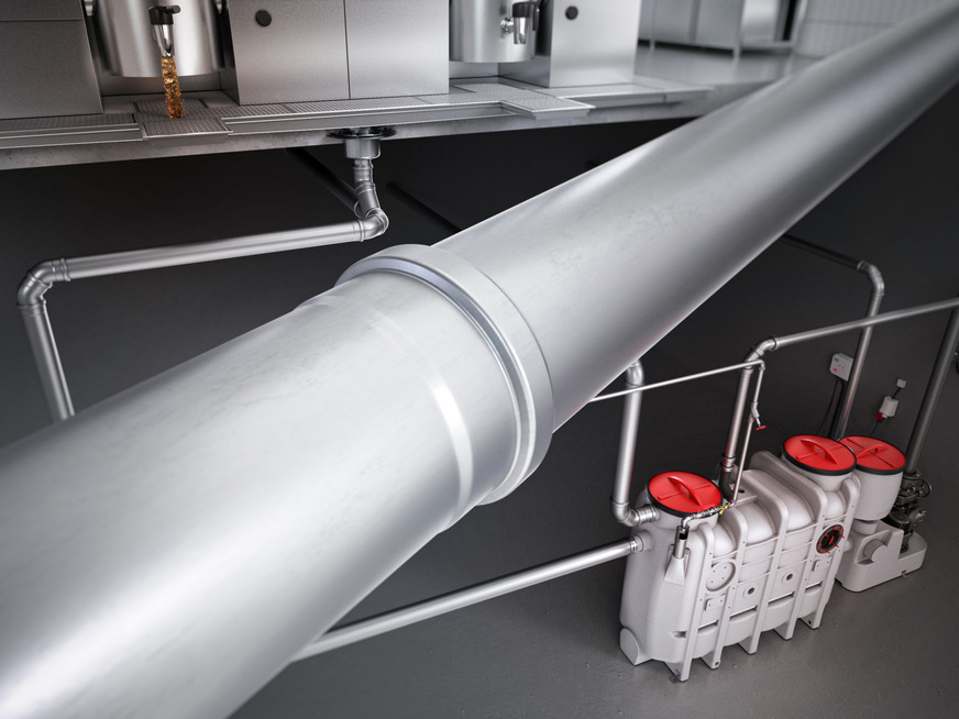 Bild 9 Das Edelstahl-Rohrsystem ACO Pipe ist resistent gegenüber chemischen Einflüssen (Reinigungsmittel) und verfügt über eine hohe Temperaturbeständigkeit.