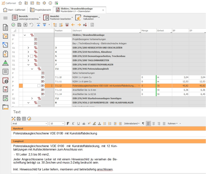 Bild 4 LV-Bearbeitung im Gewerk Brandmeldeanlagen.