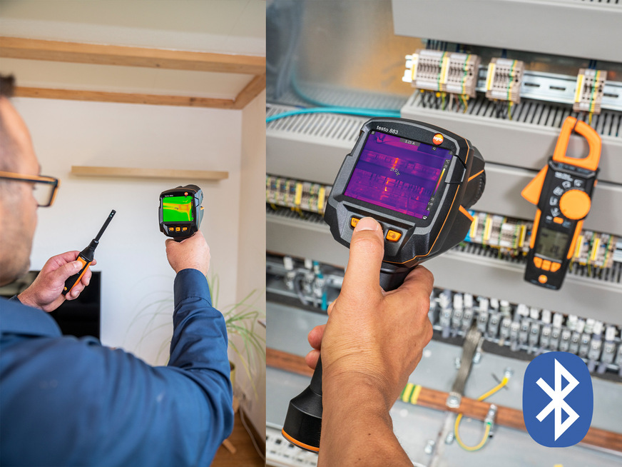 Bild 9 Funkübertragungsstandards ermöglichen beispielsweise die drahtlose Messdatenübernahme von externen Feuchtefühlern oder Strommesszangen …