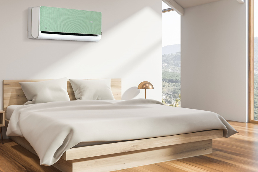 Remko: Klimagerät ATY DC Deko mit Textilblende in Mintgrün.