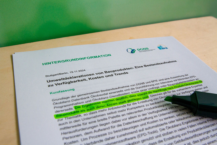 Hintergrundinformation „Umweltdeklarationen von Bauprodukten: Eine Bestandsaufnahme zu Verfügbarkeit, Kosten und Trends.“