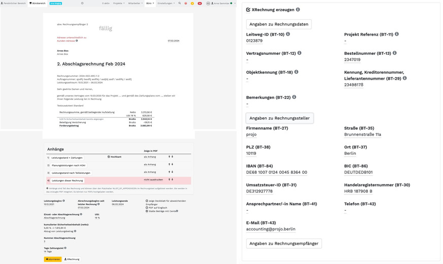 Bild 6 Bei der Erstellung von E-Rechnungen müssen einige Details beachtet werden – etwa bei Abschlagsrechnungen, Anhängen oder der Angabe von Rechnungsdaten.