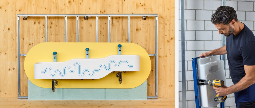 Bild 5 Installationssysteme erleichtern die Planung und die Umsetzung individueller Raumgestaltungen. Installationselemente mit einstellbaren Höhen vereinfachen die Installation von Sanitärgegenständen in kindgerechten Höhen.