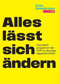 Titelseite des FDP-Wahlprogramms.