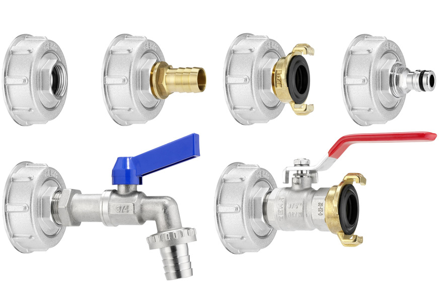 Geka: IBC-Adapter und Sets aus Metall.