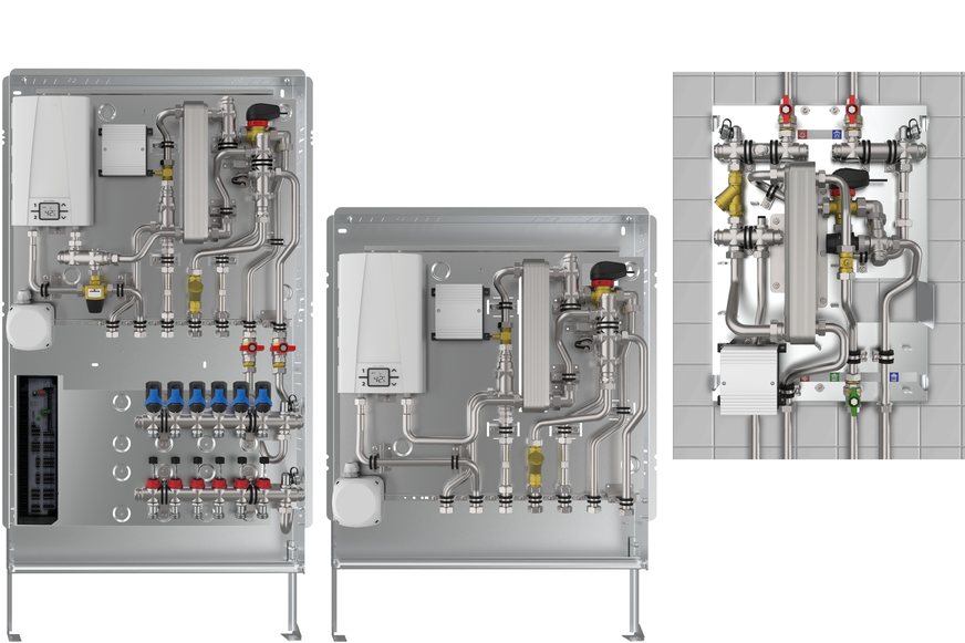 Dimplex: Wohnungsübergabe-, Frischwasser- und Gasthermenaustausch-Station.