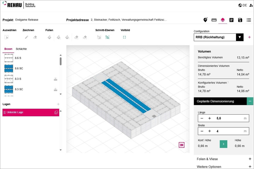 Rehau: Software für Regenwassermanagement Rausikko NEO.