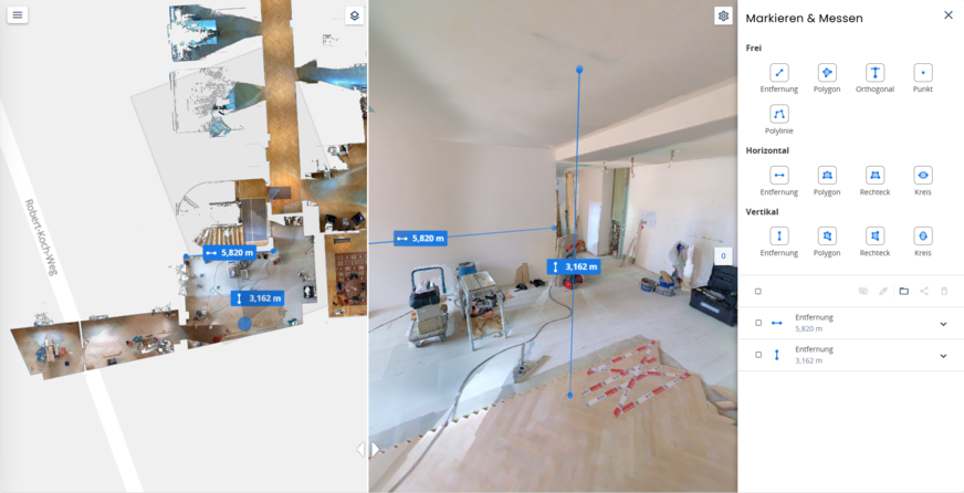 Die erfassten Daten aus der Realität werden zu einem originalgetreuen virtuellen Abbild des Gebäudes. &nbsp;