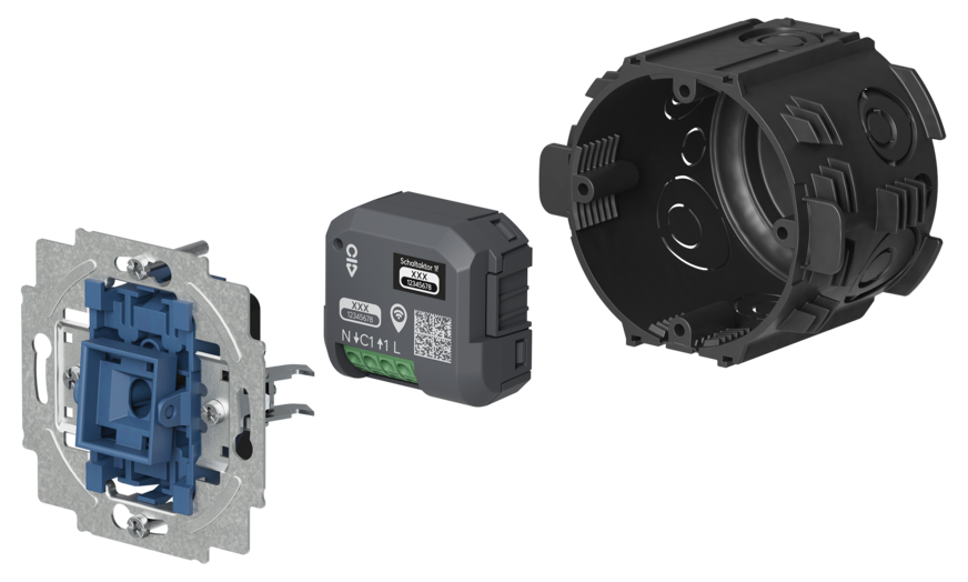 Busch-Jaeger: Bei der Einbauoption tief wird der Aktor in eine Unterputzdose eingebaut und ein Wippschalter direkt an den Nebenstelleneingang angeschlossen.