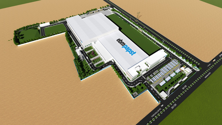ebm-papst kauft 57.000 m² großes Grundstück für die Erweiterung der Produktionskapazitäten in Indien.