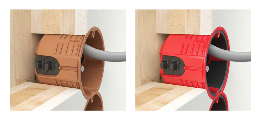 Kaiser: Gerätedosen für den seriellen Massivholzbau.