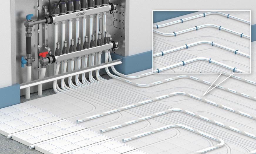 Verlegesystem Uponor Vario Heat Protect.