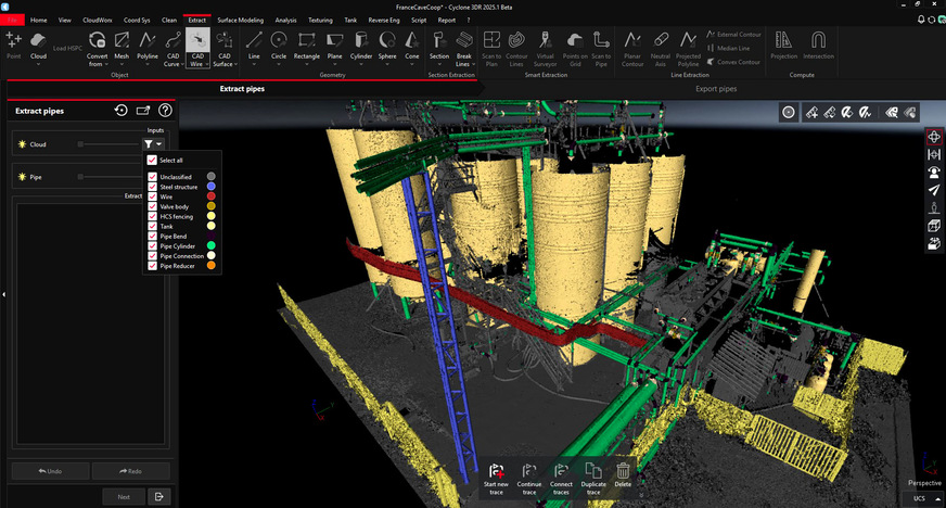 Bild 10 Auswertungsprogramme mit speziellen TGA-Funktionen erkennen Leitungen, deren Verläufe und weitere Anlagenkomponenten selbstständig.