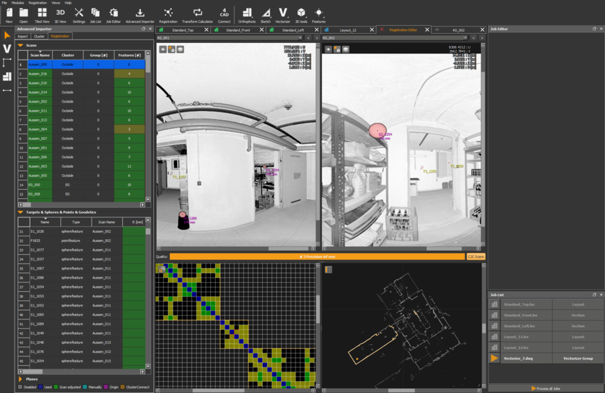Bild 9 Für die Registrierung und Auswertung bieten die Programme diverse Hilfsfunktionen, beispielsweise eine Lupenfunktion oder eine automatische Ermittlung von Flächen, Kanten und Ecken.