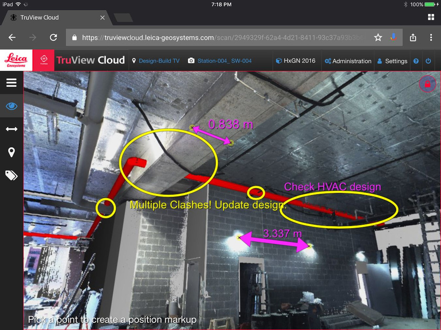 Bild 11 Mit cloudbasierten Viewern lassen sich Punktwolken online anzeigen, messen und beschriften und vereinfachen damit die kollaborative Planung.