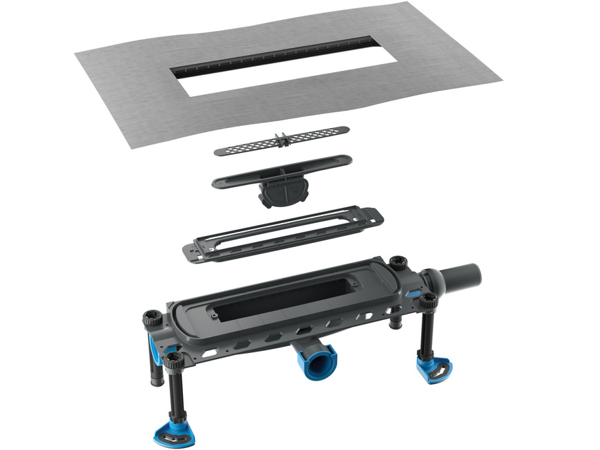 Dallmer: Duschrinnensystem DallFlex 2.0 mit mechanischem Geruchsverschluss (optional).
