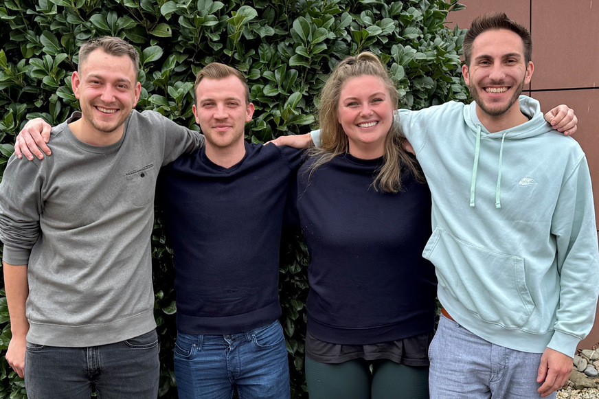 Linus Schnurr, Lars Panofen, Annika Kasiow und Lukas Ruf geben Einblicke in ihren Studienalltag (von links).