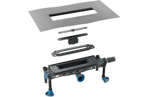 Dallmer: Duschrinnensystem DallFlex 2.0 mit mechanischem Geruchsverschluss (optional).
