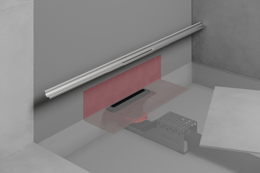 Tece: Wandbündige Duschrinne Tecedrainway.