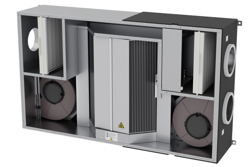 Systemair: Save VSC-E 300 mit Enthalpie-Wärmeübertrager.